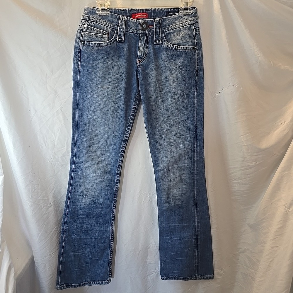Indian Rose Jeans Moon Medium Wash Size 26‎ Turquoise Accents Bootcut